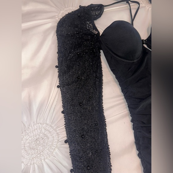 Oh Polly Black Embellished Dress - Picture 2 of 4